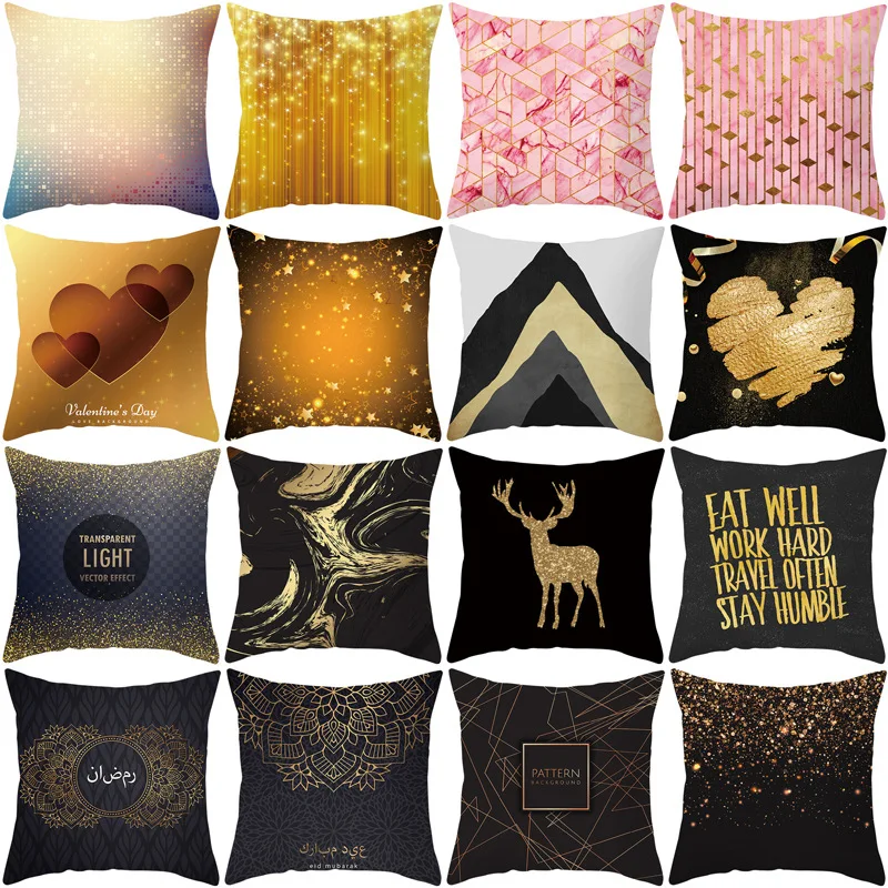 

Чехол для подушки Love Valentine's Gold, чехол для подушки черного и золотого цвета, чехол для подушки, Декоративный Рождественский чехол для подушки,...