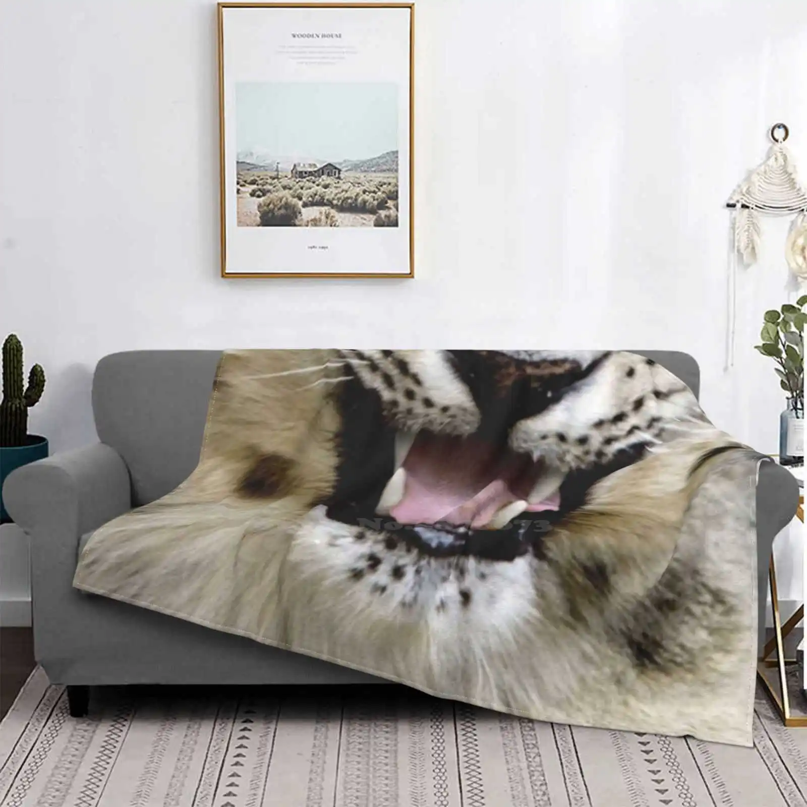 

Snow Leopard Wildlife Gift Fashion Soft Warm Throw Blanket Dagho Christmas Idea Funny Mouth Respiratory Perfect Mrs Female