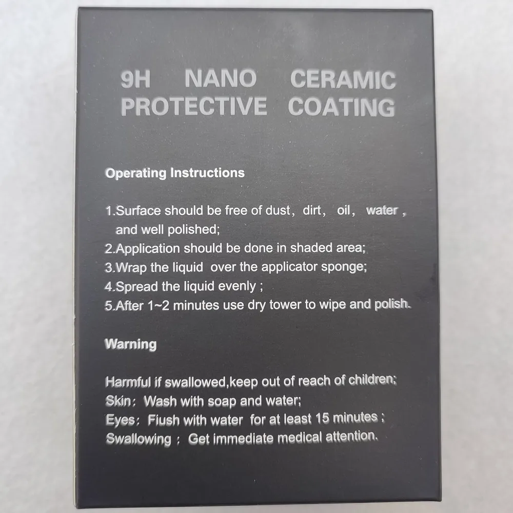 9H Nano Ceramic Protective Coating Scratch Resistant Super Hydrophobic Anti-Acid Rain Anti-Fouling Anti-Frost Anti-UV |