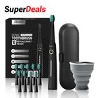 Водонепроницаемая Ультразвуковая электрическая зубная щетка Seago для взрослых с зарядкой через USB, 5 режимов, 8 насадок