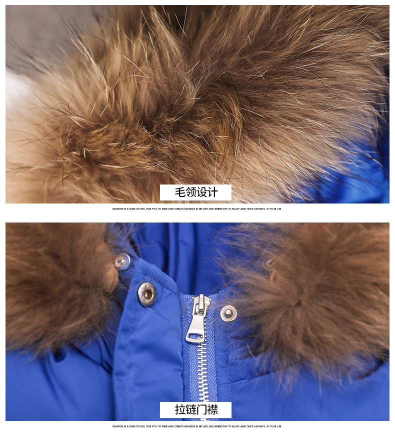 

Winter Kids Parka Jackets Real Fur for Girls Long Kids Parka for Boys Jackets Coat with Fur Hooded Natural Fox Fur Collar Parkas