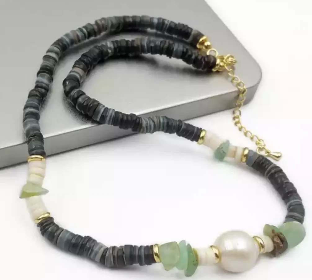 Простое модное короткое ожерелье с хрустальным пресноводным жемчугом