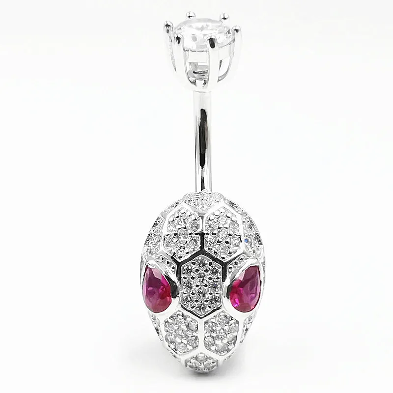 

Пирсинг женский из серебра 925 пробы, с красным камнем
