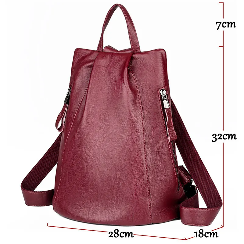 Женский кожаный рюкзак женская сумка на плечо Sac a Dos винтажный женский рюкзак высокого качества Школьные сумки высокой емкости школьные рюкзаки для девочек элегантный дизайн
