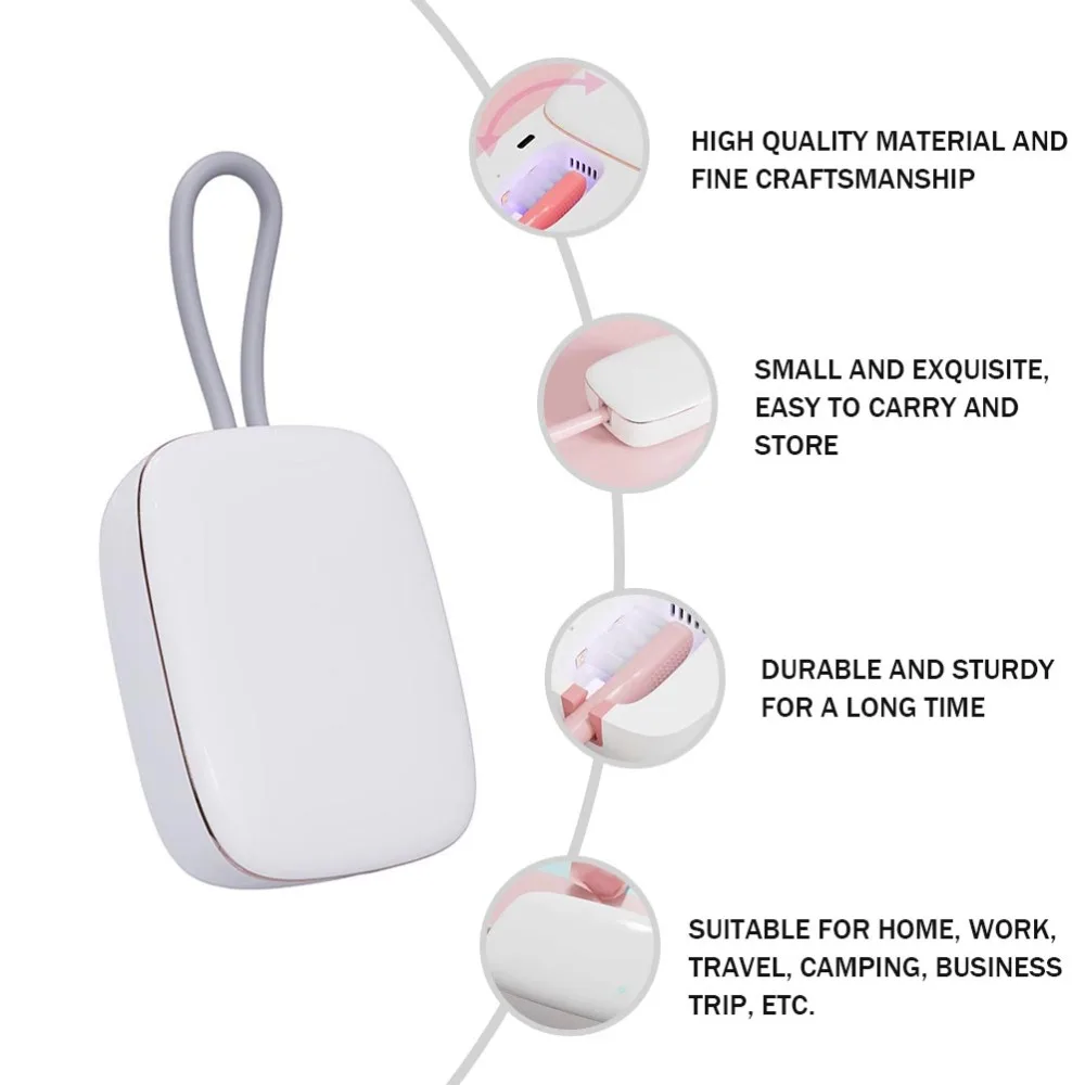 

1 Set Mini Toothbrush Sanitizer Travel Toothbrush Case Rechargeable Sterilizer