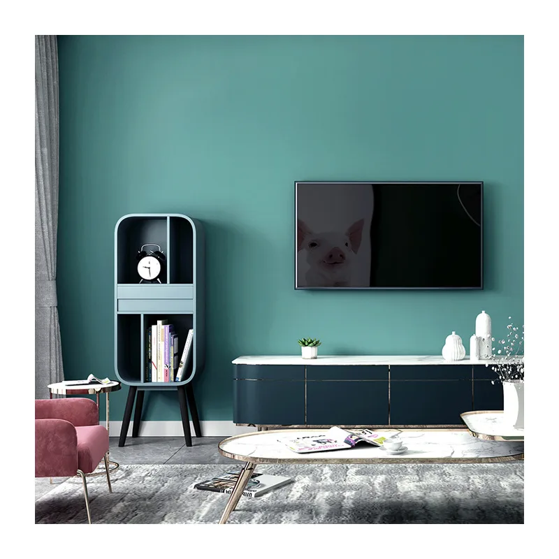 

Peacock Blue and Green Plain Plain Wallpaper Modern Minimalist Studio Nordic Style Bedroom Living Room Background Wall Wallpaper
