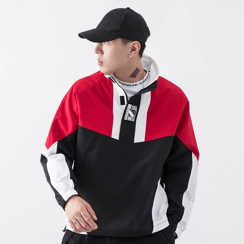 2020 Streetwear Casual Men Jacket Coat Patchwork Windbreaker Mens Bomber Spring Autumn Male Overcoat YJJ06 | Мужская одежда