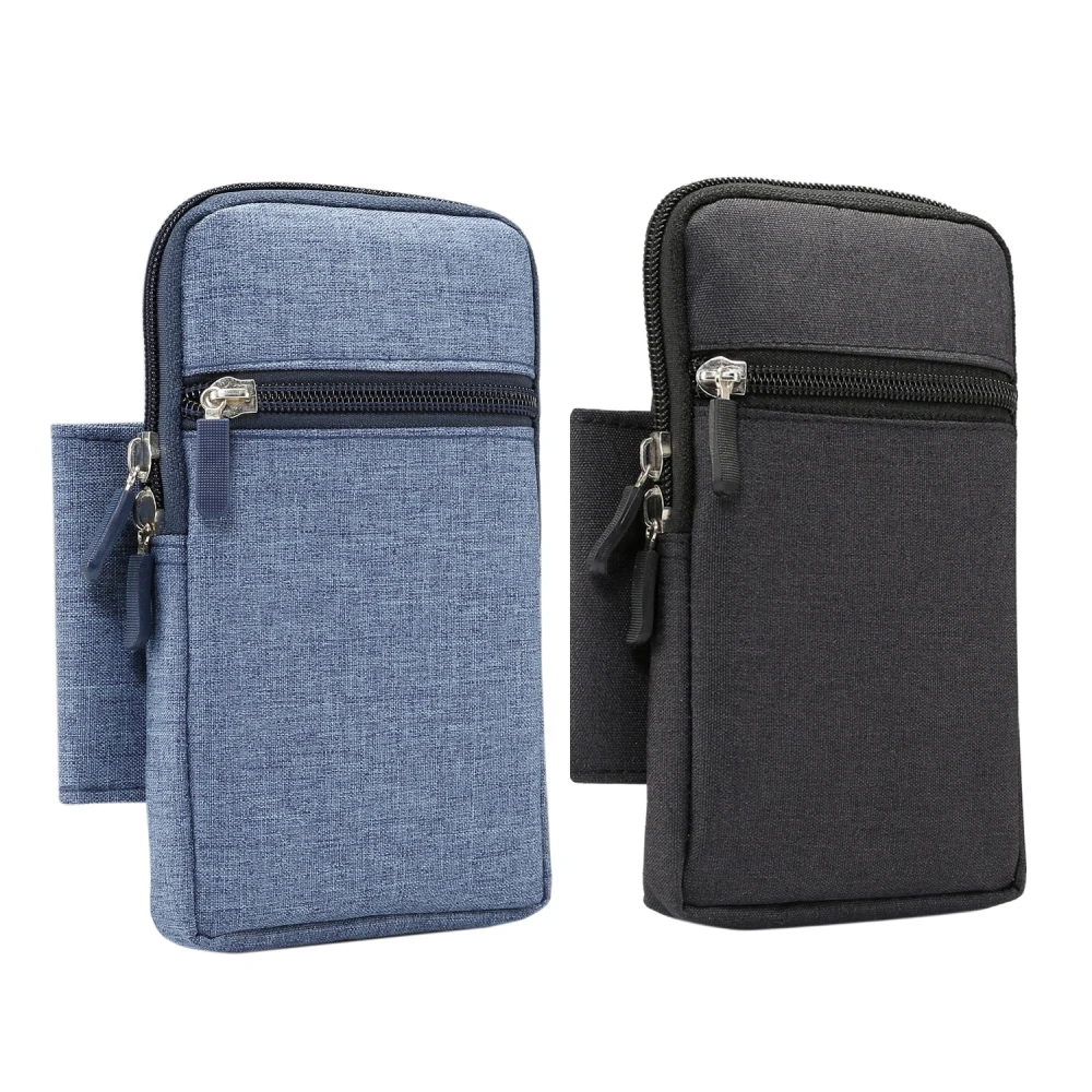 

sumkeymi 6.9" Single Grid Denim Universal Bag for Samsung Galaxy A70 S10 Plus Climbing Waist Bag for iPhone Xs Max Phone Pouch