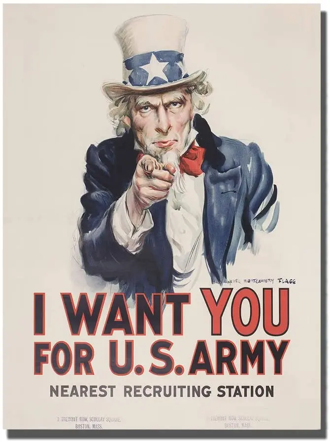 

Brotherhood I Want You for The US Army Recruiting Station WWII Historical Advertisement Vintage Reproduction Vintage Style