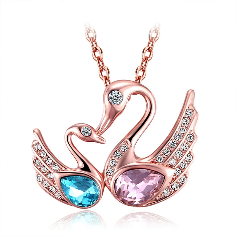 Jinzeyi Европа и Америка распродажа элегантное женское ожерелье с двойным лебедем