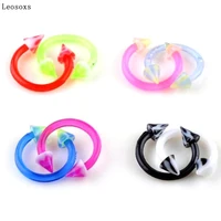 leosoxs 10pcs acrylic mixed color random nose ring european and american fashion piercing jewelry hot sale
