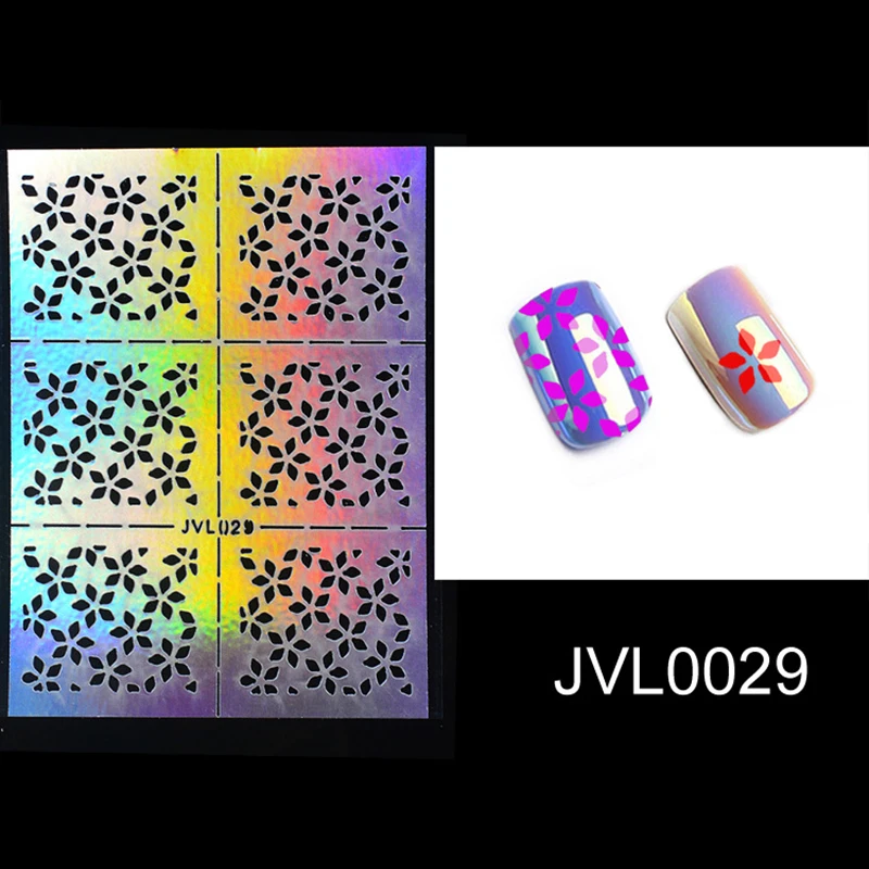 1 шт. ажурные наклейки для ногтей клейкая бумага шаблон печати полые украшения