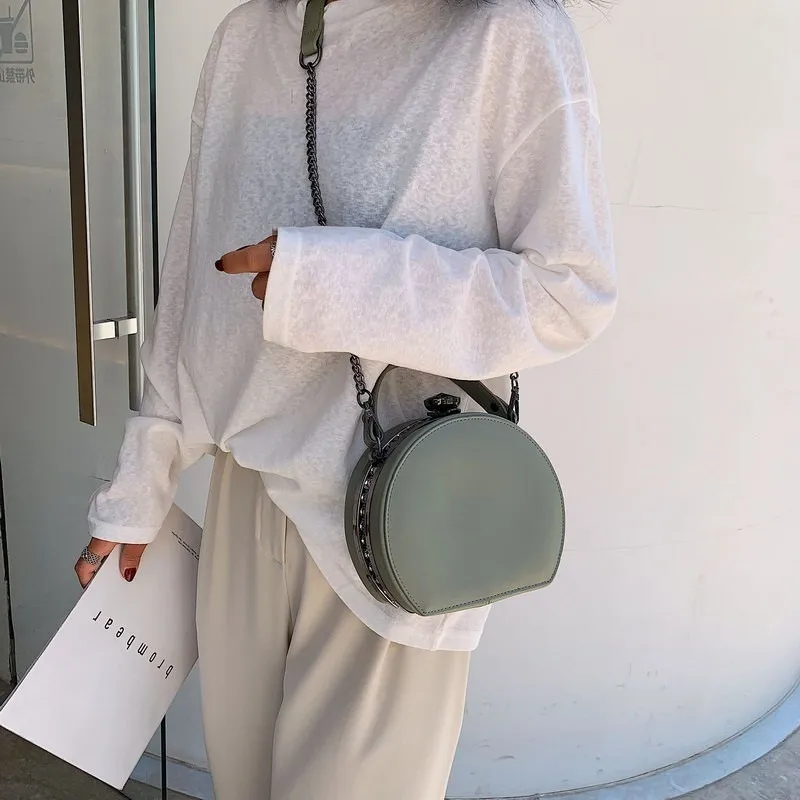 Дизайнерские цепи женские сумки через плечо модные круглые с заклепками для