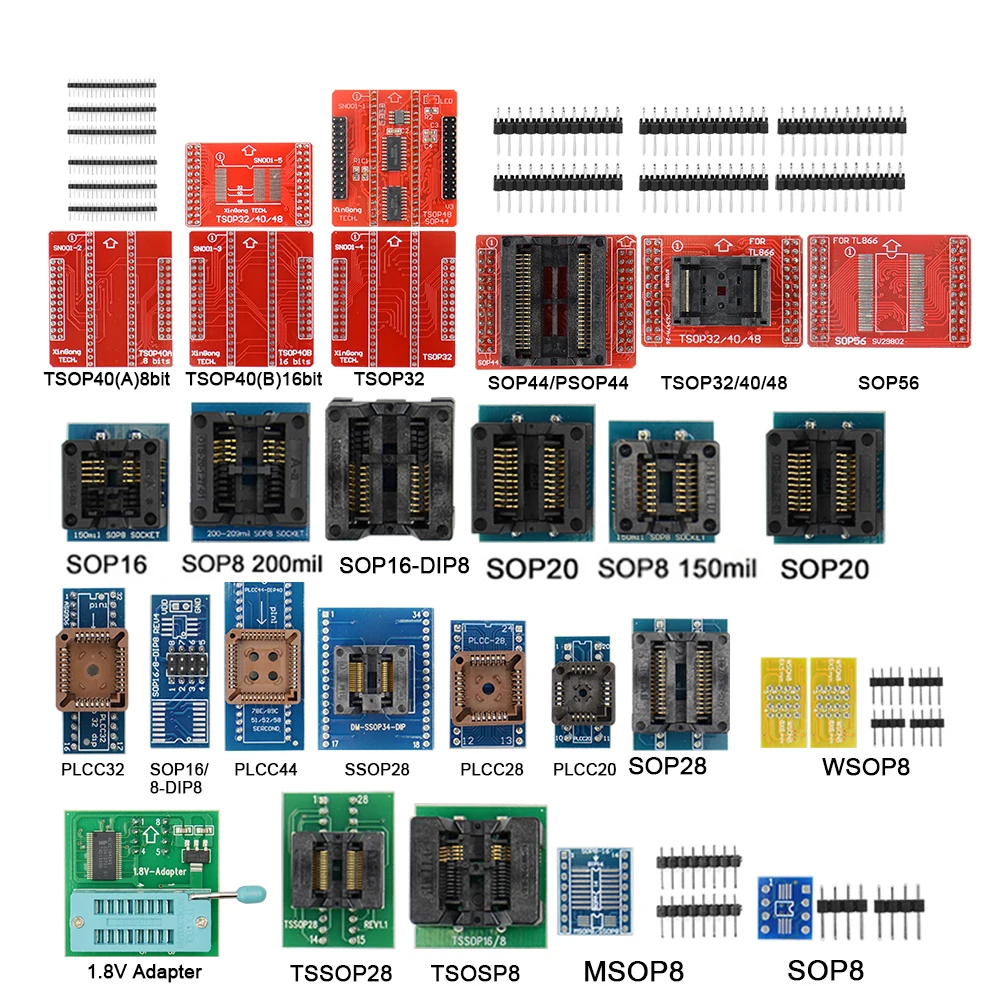 Программатор V10.8 TL866II Plus универсальный USB программатор nand flash AVR PIC Bios с 31 адаптером