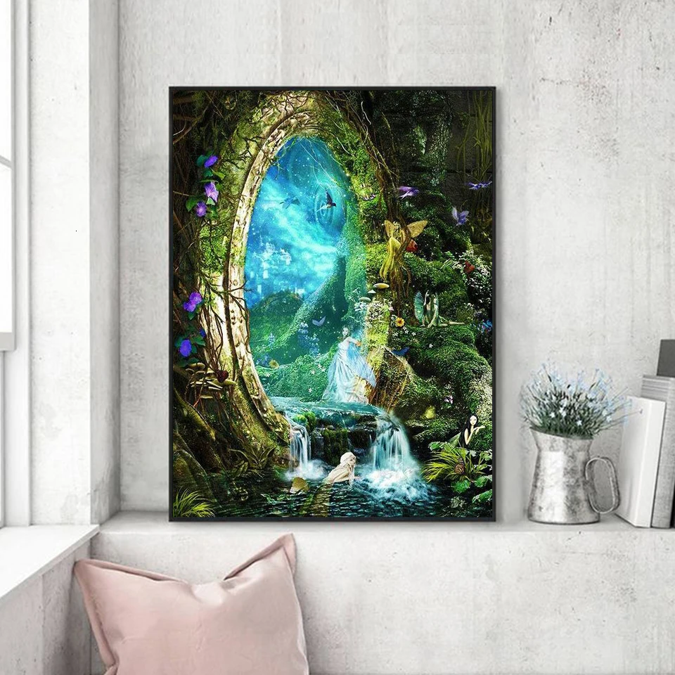 5D DIY Алмазная вышивка пейзаж картина выложенная алмазами полностью квадратная