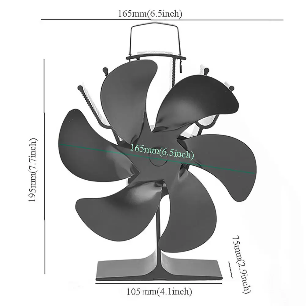 Вентилятор из алюминиевого сплава с 6 лопастями тихий эффективный отопительный