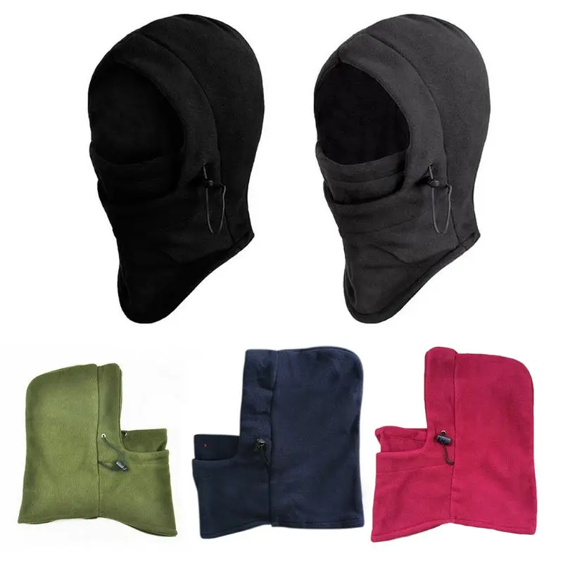 Зимняя Теплая Флисовая вязаная шапочка унисекс уплотненная двухслойная