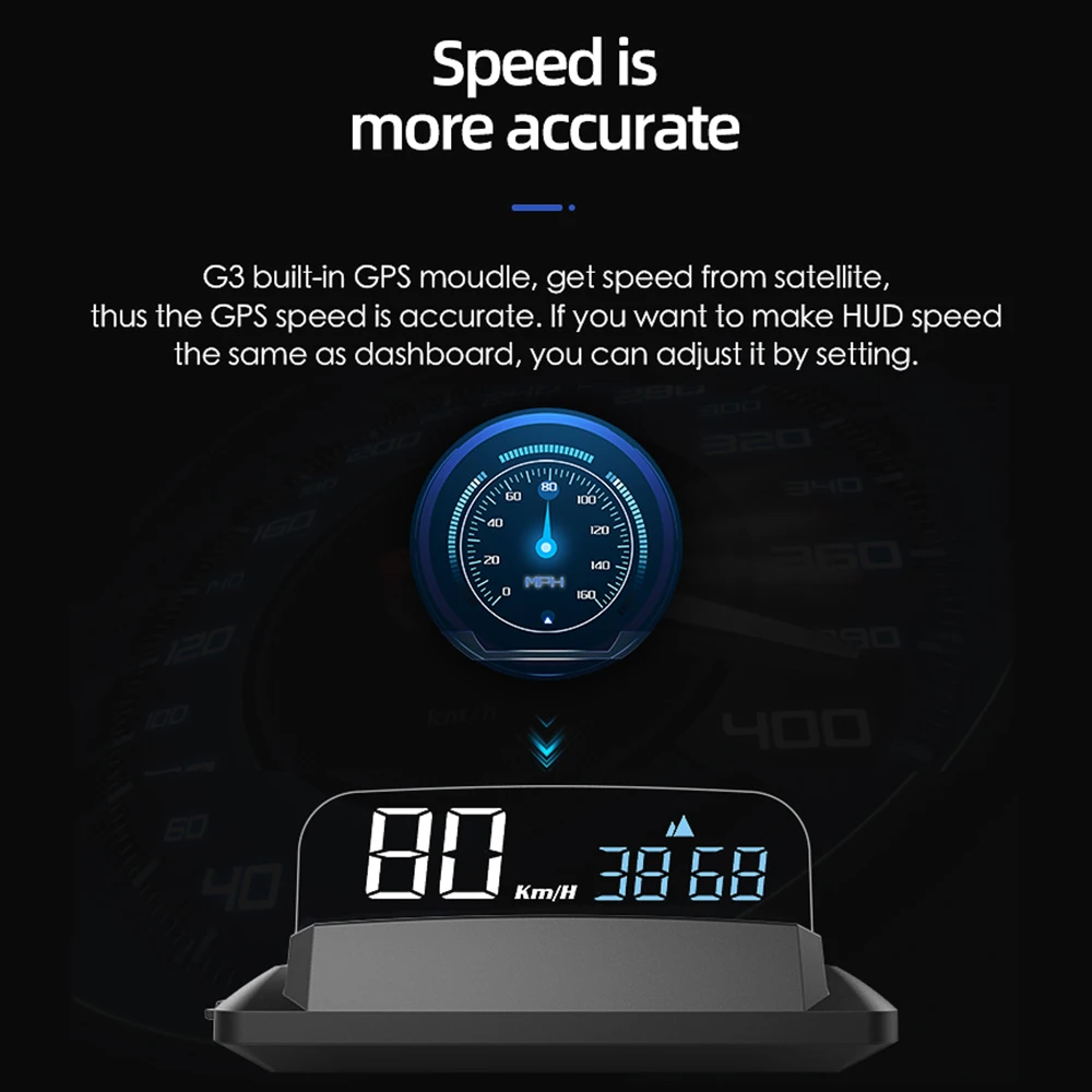 

135*68*30mm Projector Car Display Head Up Overspeed Warning Speedometer