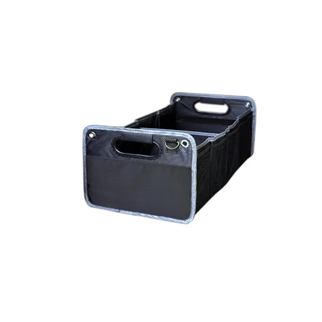 Black double grid Для Smart 450 451 453 Fortwo Forfour автомобильный аксессуар с логотипом, Сетчатая Сумка, складная черная сумка для хранения, сумка из ткани Оксфорд, сумка для хранения - Название цвета: Black double grid