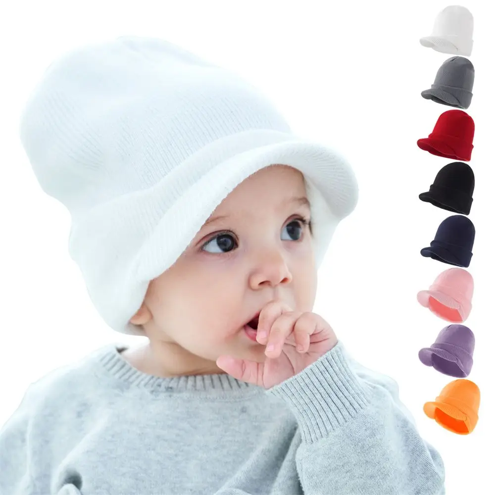 

T Warm Accessories Face Protection Windproof Knitted Beanie Cap with Visor Warm Hat Toddler Infant Winter Hat For 1-4T