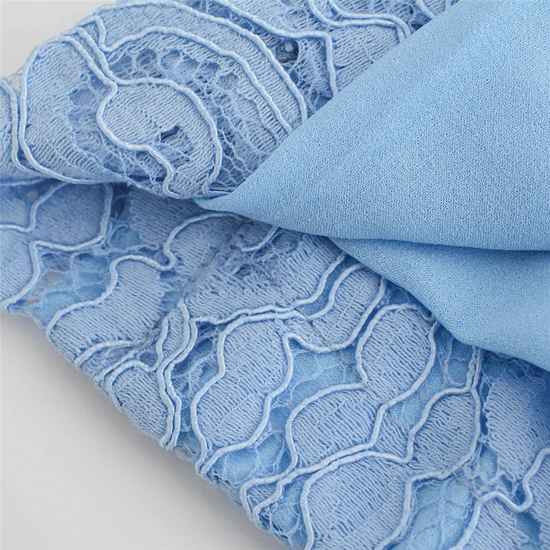 

Pocket tassel design Lace Tops Women's waistcoat spring and summer vest jacket Blue sleeveless shirt with lapels