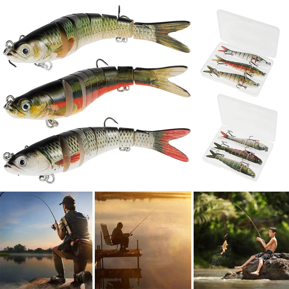 

2 Styles 10/13.5cm Freshwater Saltwater Fishing Lures Multi-Segment Artificial Hard Bait For River Lake Fishing Accessories