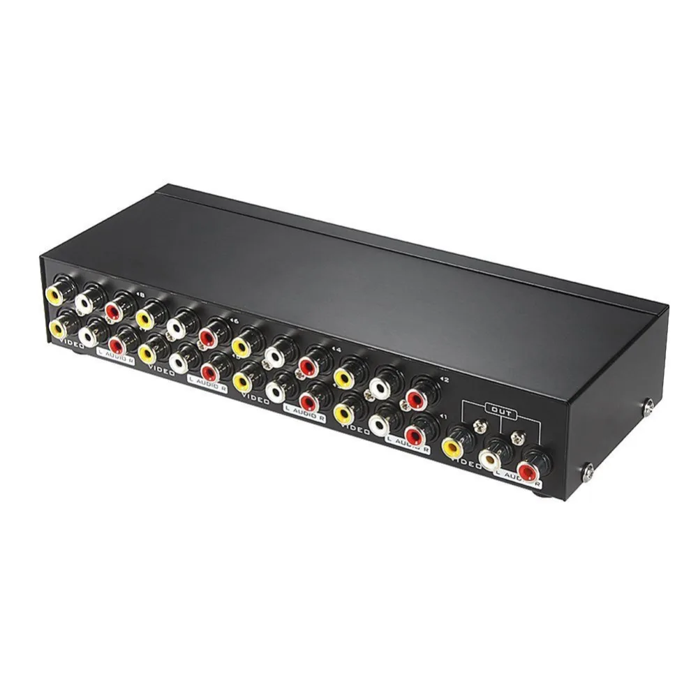 8 портов 1 выход разделитель композитный 3RCA AV видео аудио переключатель коробка в