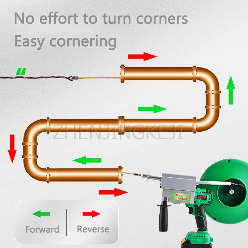 

Lithium Battery Charging Threading Machine 40m/min Fully Automatic Electrician Electric Threader Equipment Pull Wire Lead Tools