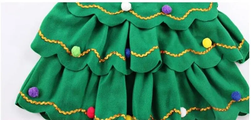 

Fashion Santa costume Tree Vestidos Para Ninas Fashion Festival Cute Vetement Fille Fleece kids green christmas dress girl