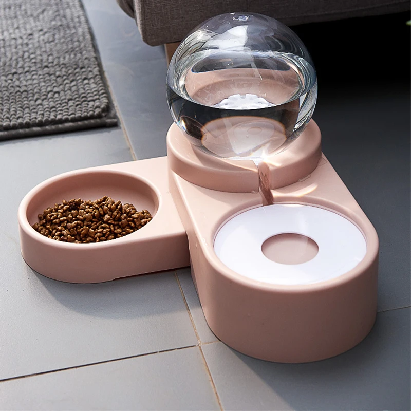 Автоматическая кормушка для кошки 2 в 1 пузырьковый фонтан + миска еды контейнер
