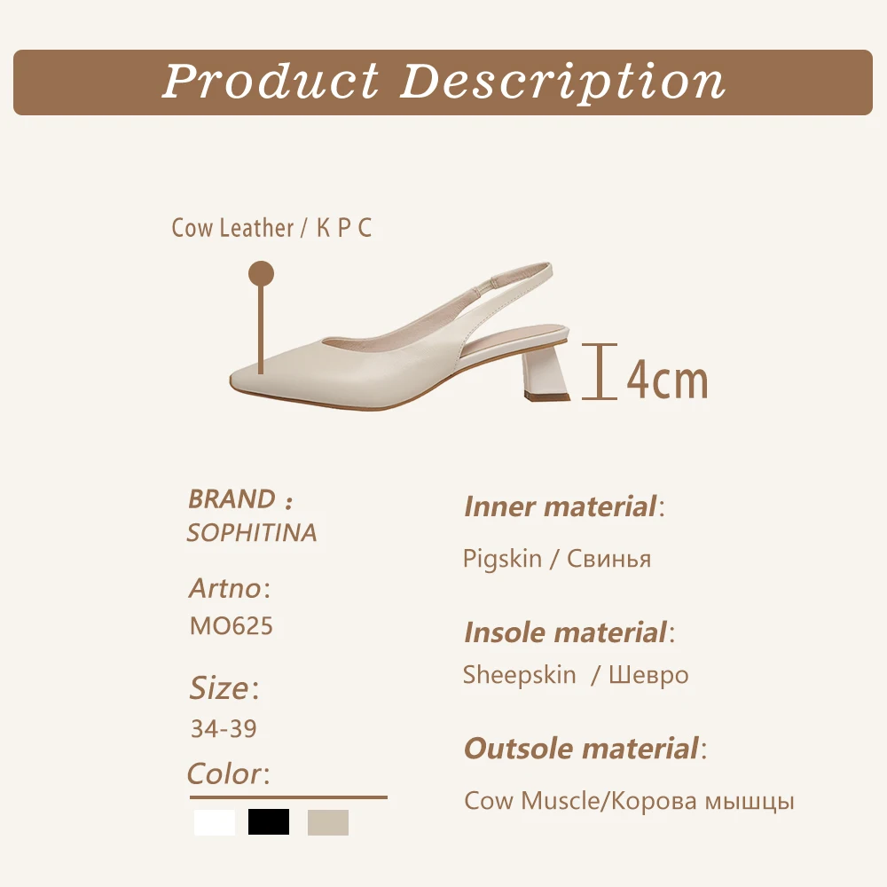 

SOPHITINA Women's Pumps Fashion Elegant Classics High Quality Handmade Ladies Pumps Pointed Toe Leisure Career Shoes Women MO625
