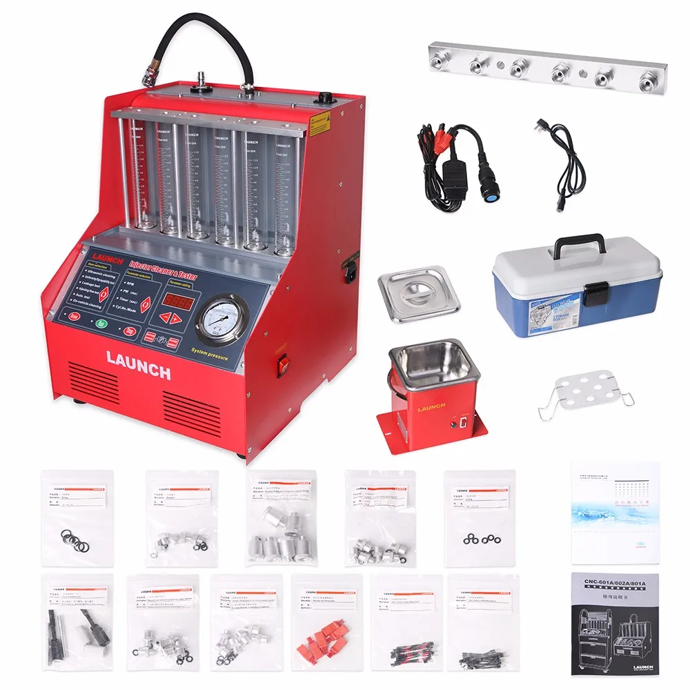 220 В оригинальный тестер очистки топливного инжектора Launch CNC602A cnc-602a 6 банок