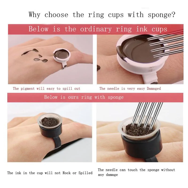 Высокое качество 100 шт пластиковые одноразовые татуировки кольцо чернил