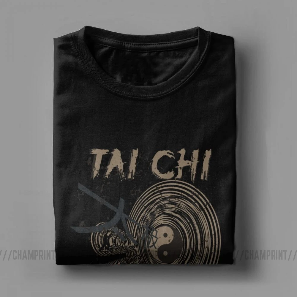 Men's T-Shirts Tai Chi Chuan Chinese Kung Fu Funny Pure Cotton Tees Short Sleeve T Shirt Round Neck Clothing 6XL | Мужская одежда