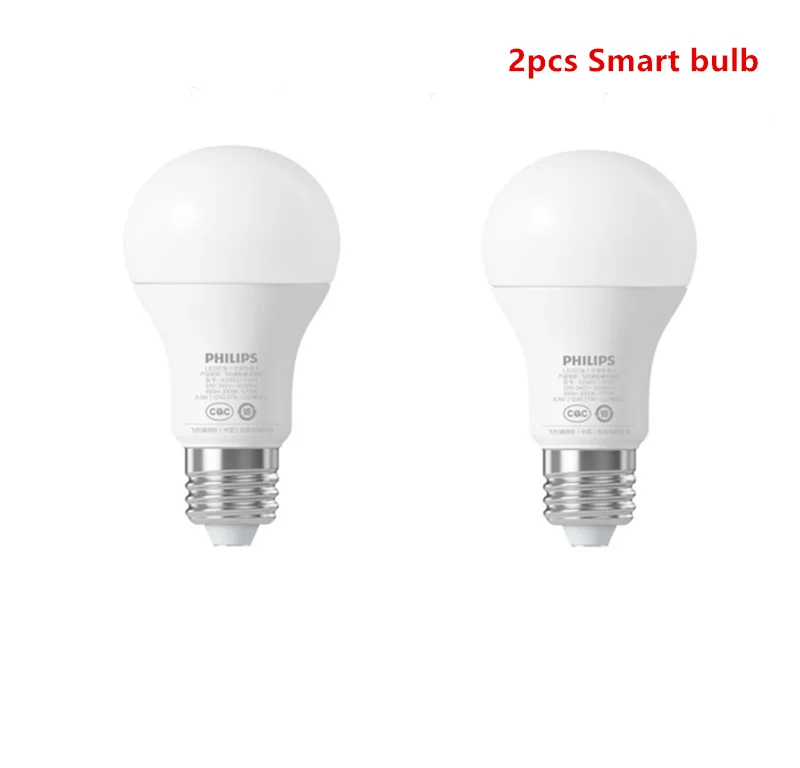 Комплект Xiaomi Smart/Обычный белый светодиодный E27 лампы светильник приложение Wi-Fi пульт для группы Управление 3000 k-5700 k 6,5 W 450lm 220-240V 50/60Hz - Цвет: 2PCS Smart bulbs