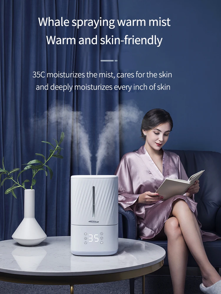 

Multi-sterilization smart humidifier with water timing cooling/ warm air processor with humidity adjustment large-capacity home