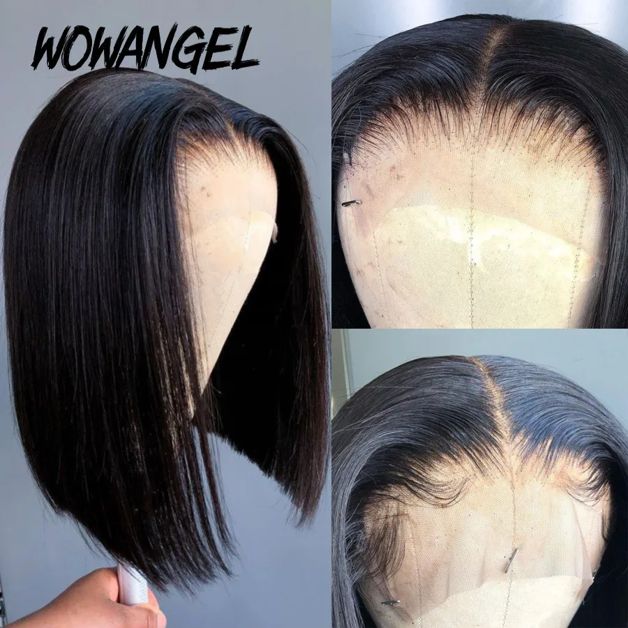 Прямой парик Боб из человеческих волос на сетке бразильский без повреждений