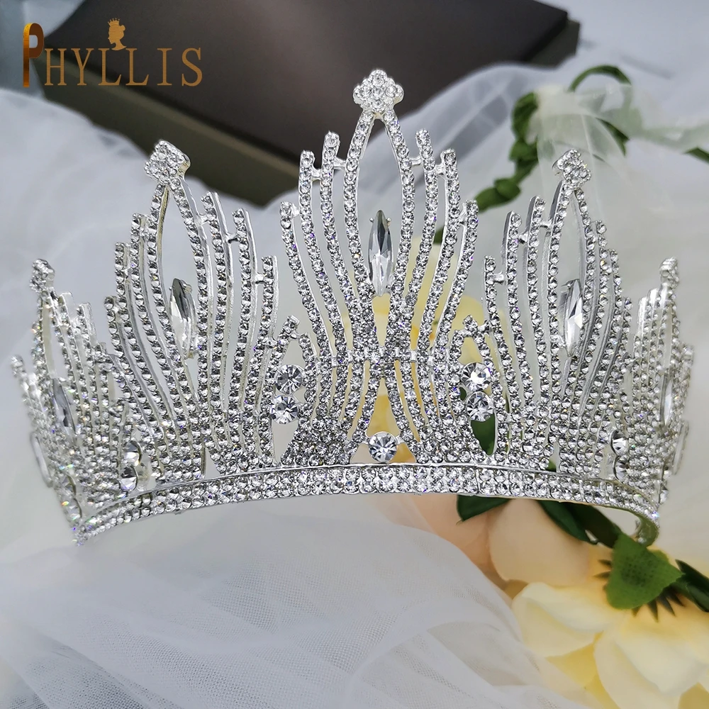 A247 роскошные свадебные головные уборы стразы на торжество Свадебные короны