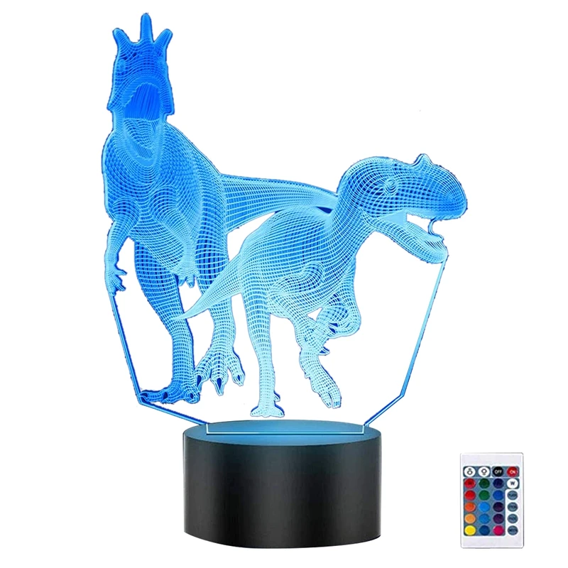

New Night Light For Boys, T Rex Toys Gifts Kids,16 Colors 3D Nightlight With Remote Control And Smart Press Desk Lamp Decor