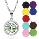 Новый медальон с ароматом Цепочки и ожерелья Магнитная Древо жизни с распылением ароматерапевтического эфирного масла диффузор духи медальон кулон ювелирные изделия Бесплатная 10 тормозные колодки