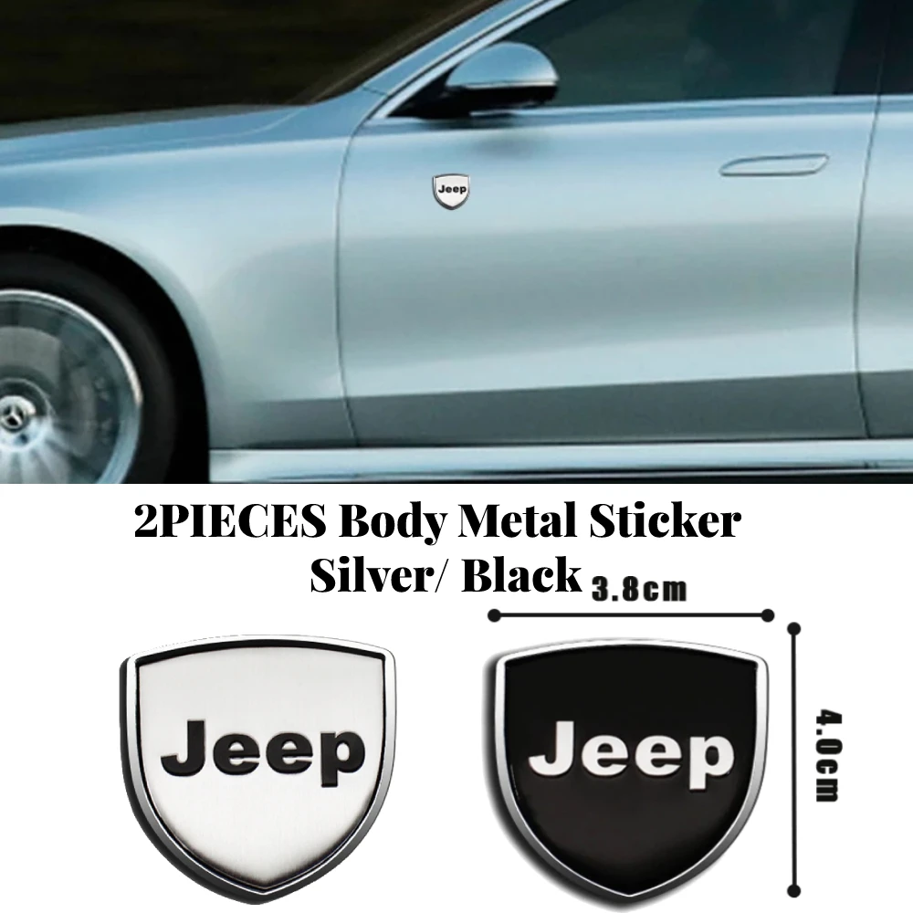 

Shield Car Emblem Chrome Fender Rear Trunk Body Sticker Decor Decals For Jeep Grand Cherokee Renegade Kl Xj Wk2 Wrangler Compass