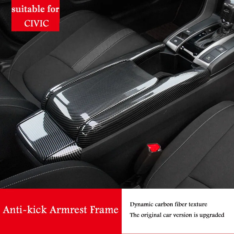 ABS карбоновая рамка подлокотник антиударный декор наклейки для Honda Civic 10 2016 2017 2018