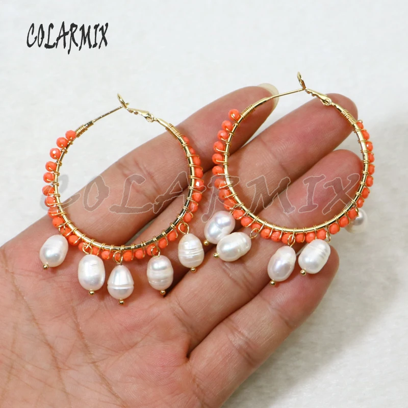 Женские серьги-подвески с бусинами 5 пар 9432 | Украшения и аксессуары