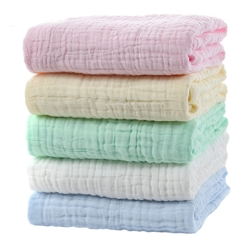 

Thick Baby Bath Towels Children Gauze Bubble Bath Towels Newborn Cotton Super Soft Swaddle Muslin Wraps Diaper Blankets 6 Layer