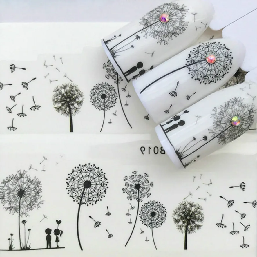 

5 шт. надувательство блестящие одуванчиков накладные ногти натуральный прозрачный палец отделениями для карточек и полностью нейл-арта Дис...