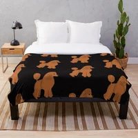 apricot poodle on black blanket warm cozy letter throw blanket print on demand sherpa blankets for sofa thin quilt