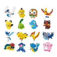 new pokemon building blocks action figure granules pocket monster pikachu poke diamond mini model one piece collect toy for kids
