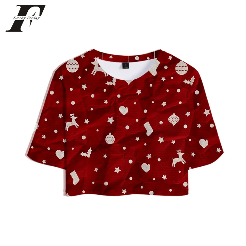 Сексуальная распродажа Повседневная футболка одежда на Рождество Западный