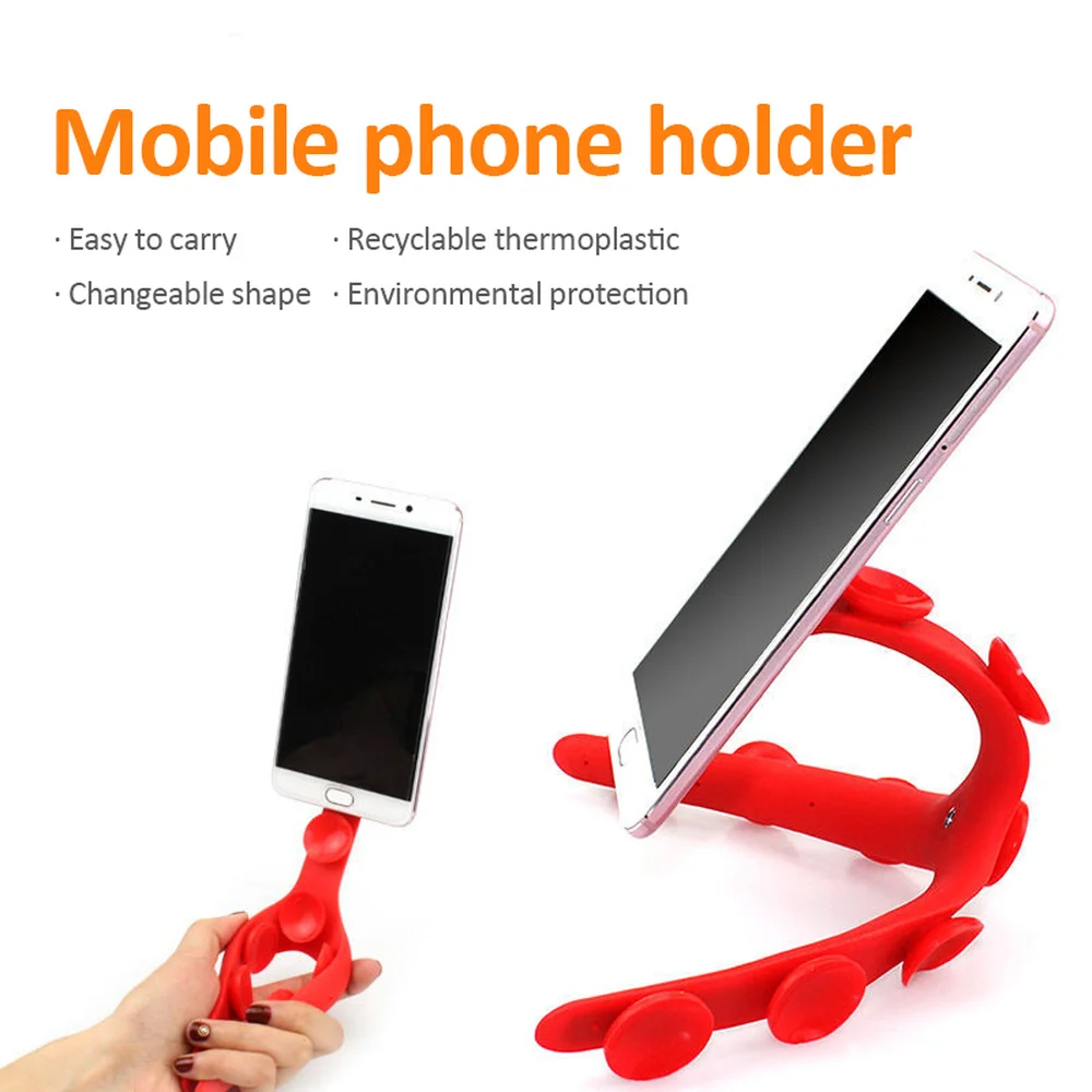 Гибкий силиконовый держатель для телефона на присоске IPhone Samsung Xiaomi штатив