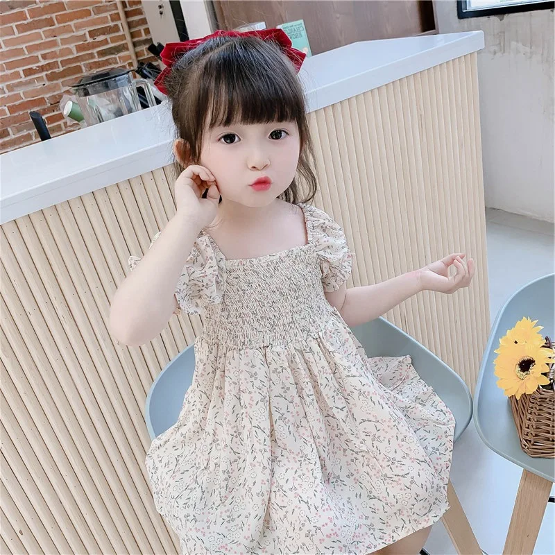 

Keelorn Girls Floral Casual Dresses 2021 Korean Fashion Kids Party Costumes Cute Children Elegant Vestido Clothing For 1-6Y Girl